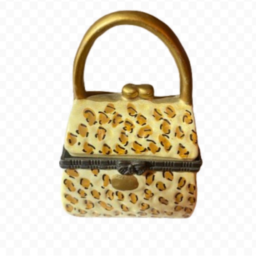 Vintage Leopard Print Small Trinket Box
w/Trinkets